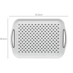 Taca do serwowania antypoślizgowa biała z uchwytami 41,5x28,5x4,5 cm * Kesper Outlet
