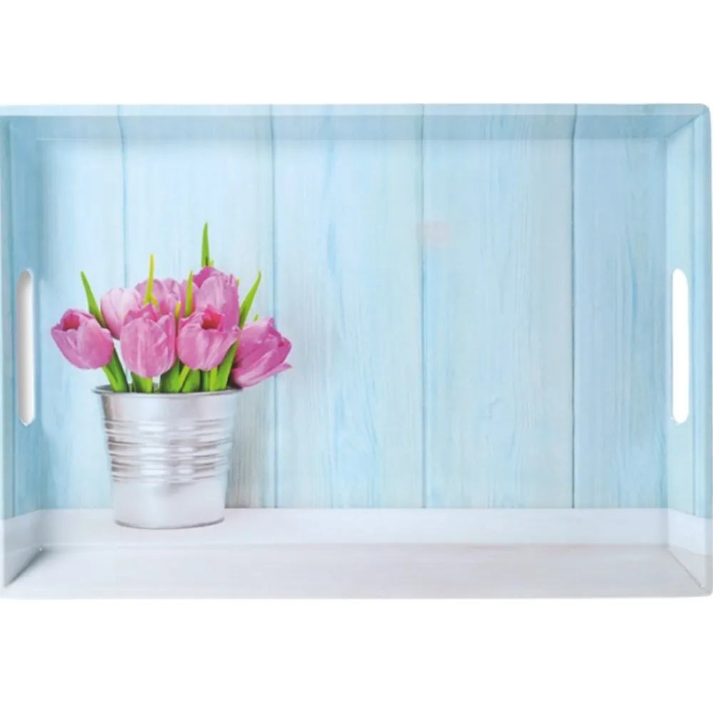 Taca do serwowania tulipany dekoracyjna z uchwytami 50x35x4,5 cm * Kesper Hot