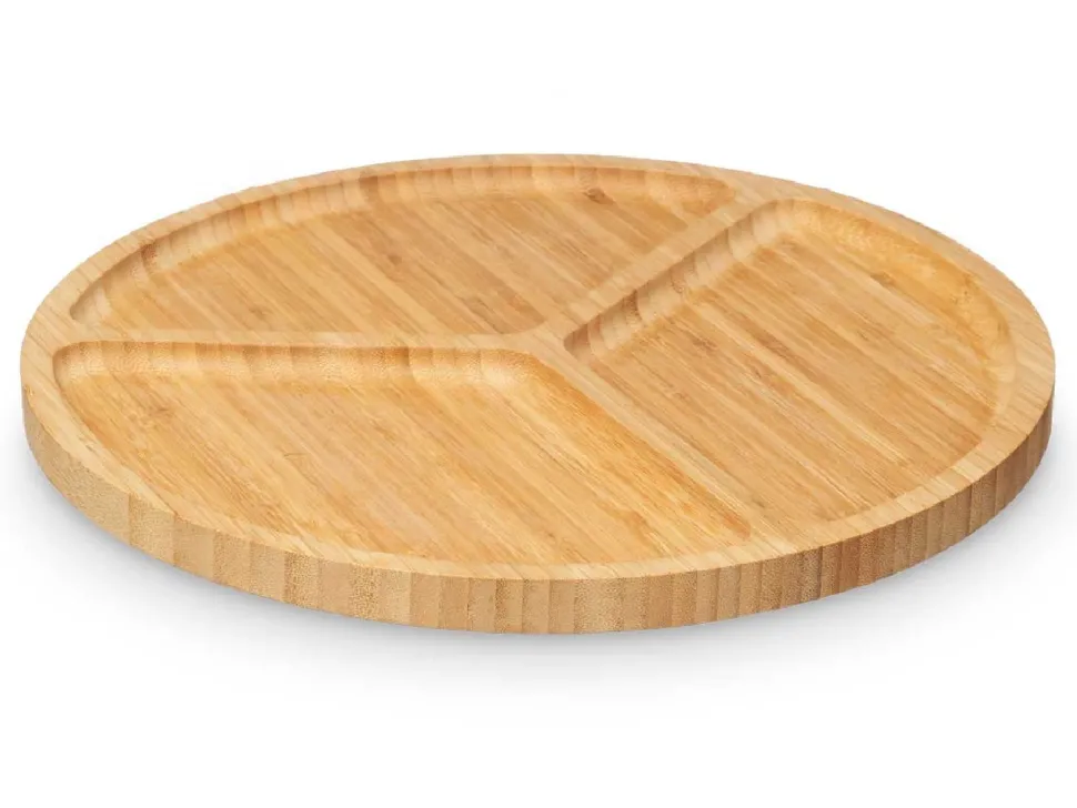 Talerz bambusowy z przegródkami średnica 30 cm