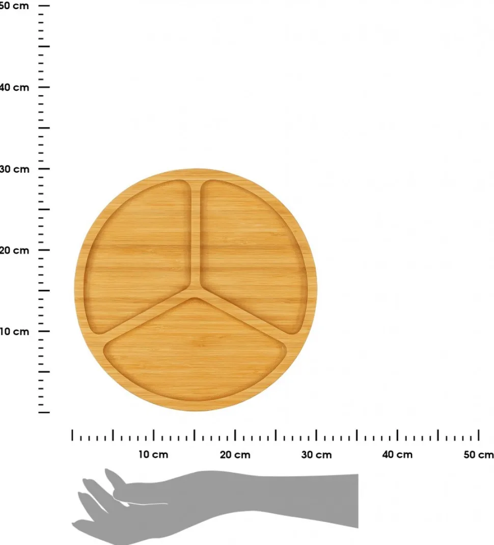 Talerz bambusowy z przegródkami średnica 30 cm