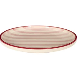 Talerz deserowy Dolce Vita 20 cm różowe pasy