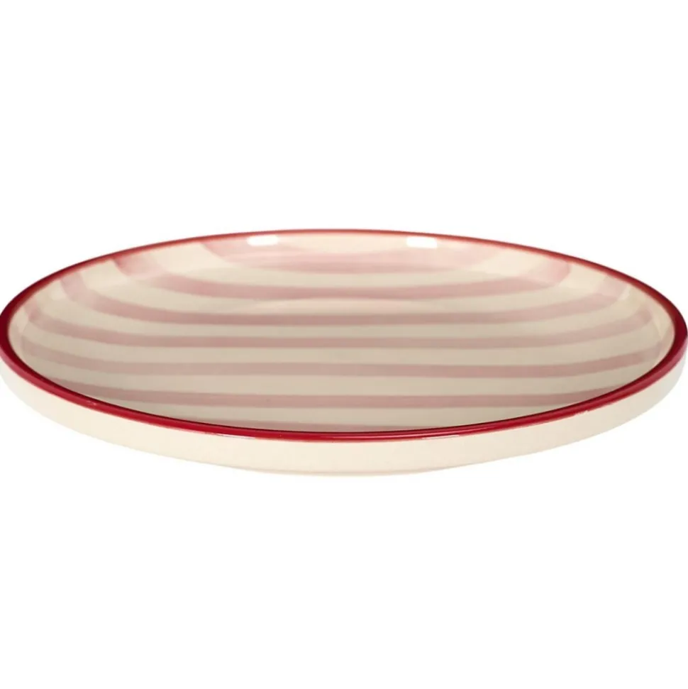 Talerz deserowy Dolce Vita 20 cm różowe pasy