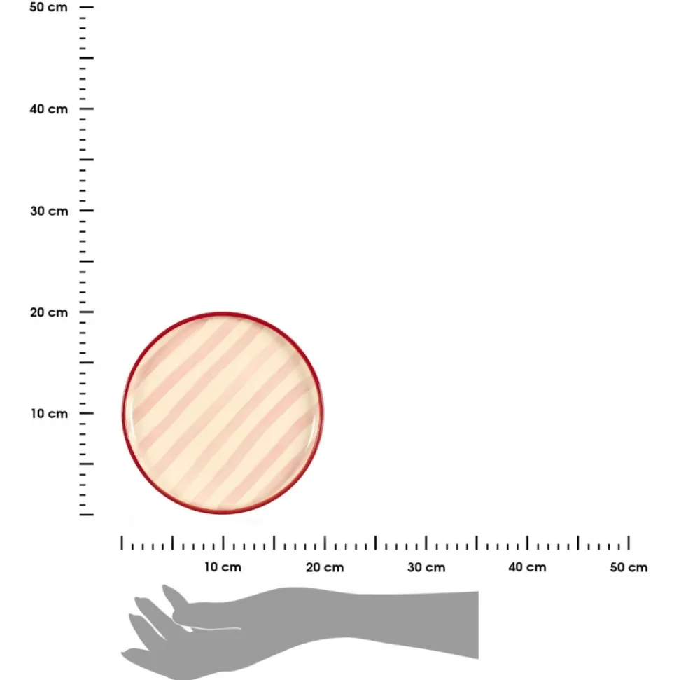 Talerz deserowy Dolce Vita 20 cm różowe pasy