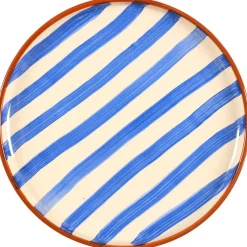 Talerz deserowy Dolce Vita 20 cm niebieskie pasy