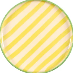 Talerz deserowy Dolce Vita 20 cm żółte pasy