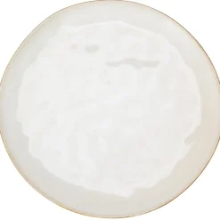 Talerz obiadowy biały z brązową krawędzią 27,8 cm
