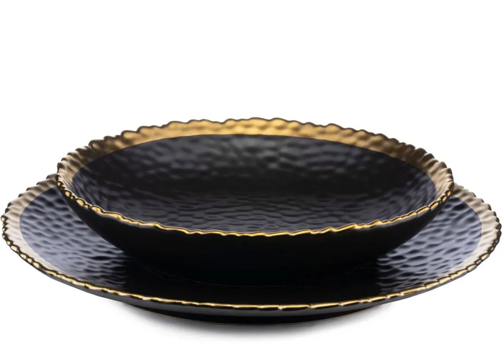 Talerz głęboki Kati Black Gold 21 cm * HowHomely Best