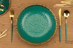 Talerz głęboki Kati Green Gold 26 cm * HowHomely