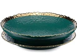 Talerz głęboki Kati Green Gold 26 cm * HowHomely