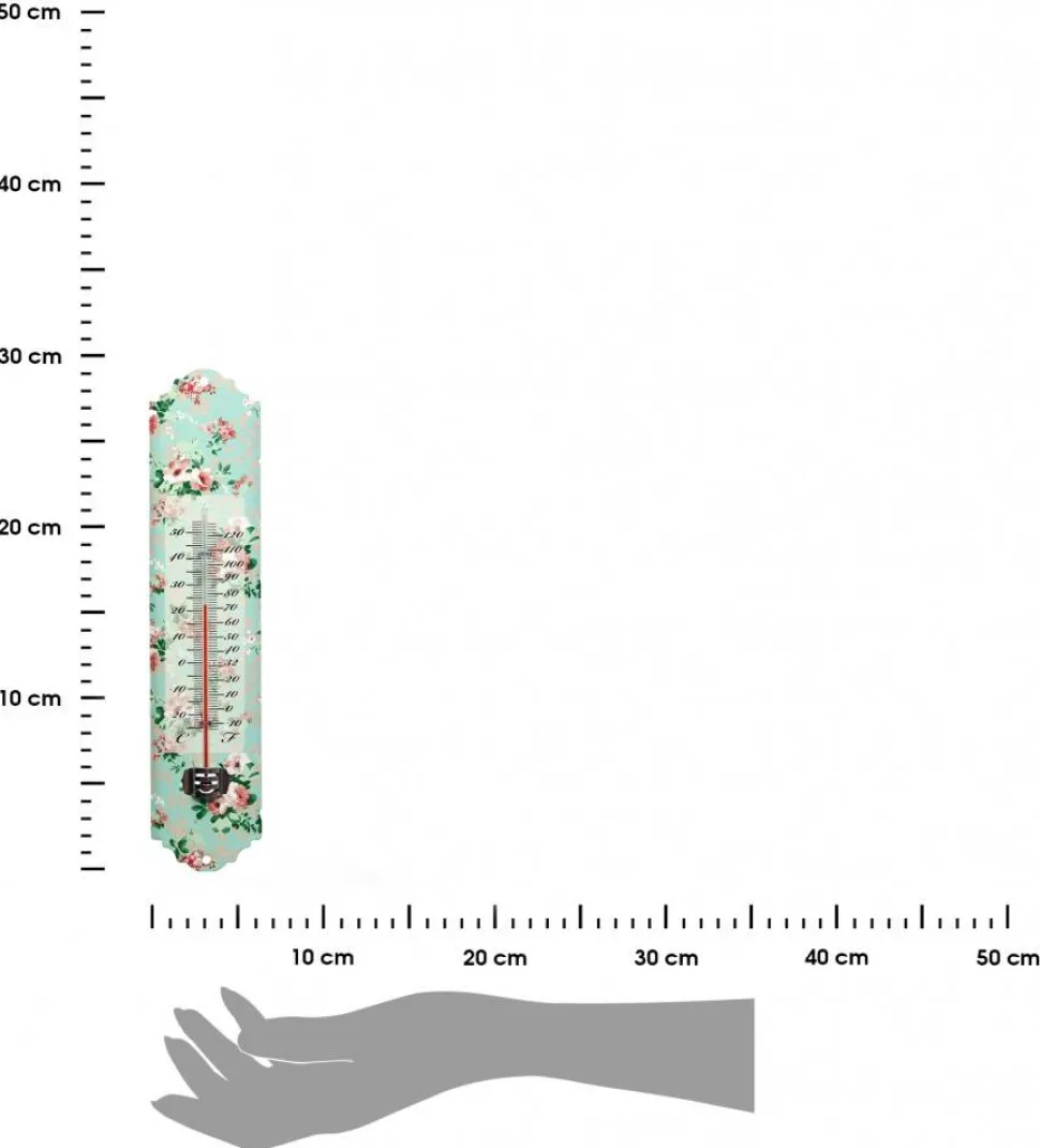 Termometr ścienny z motywem róży 30 cm
