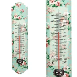 Termometr ścienny z motywem róży 30 cm