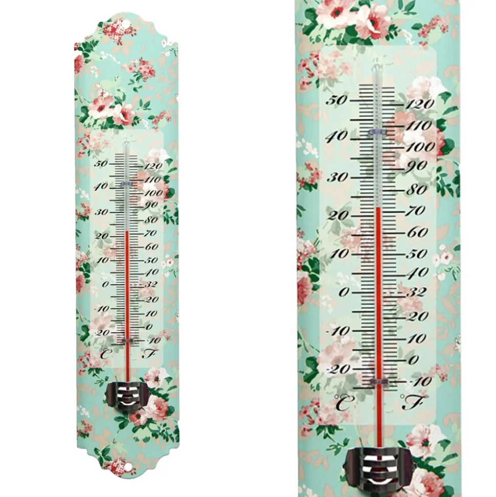Termometr ścienny z motywem róży 30 cm