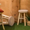 Toboret styl boho beżowy drewniany Nyar * Atmosphera Online