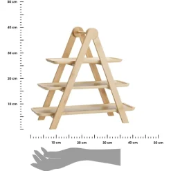 Trzypoziomowa patera bambusowa na przekąski 39 cm