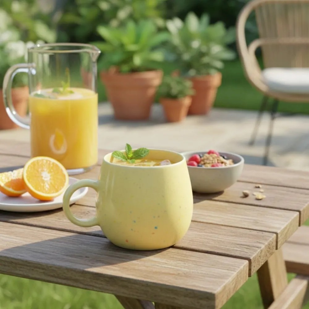 Żółty kubek 480 ml Speckle Pop * Estia Best