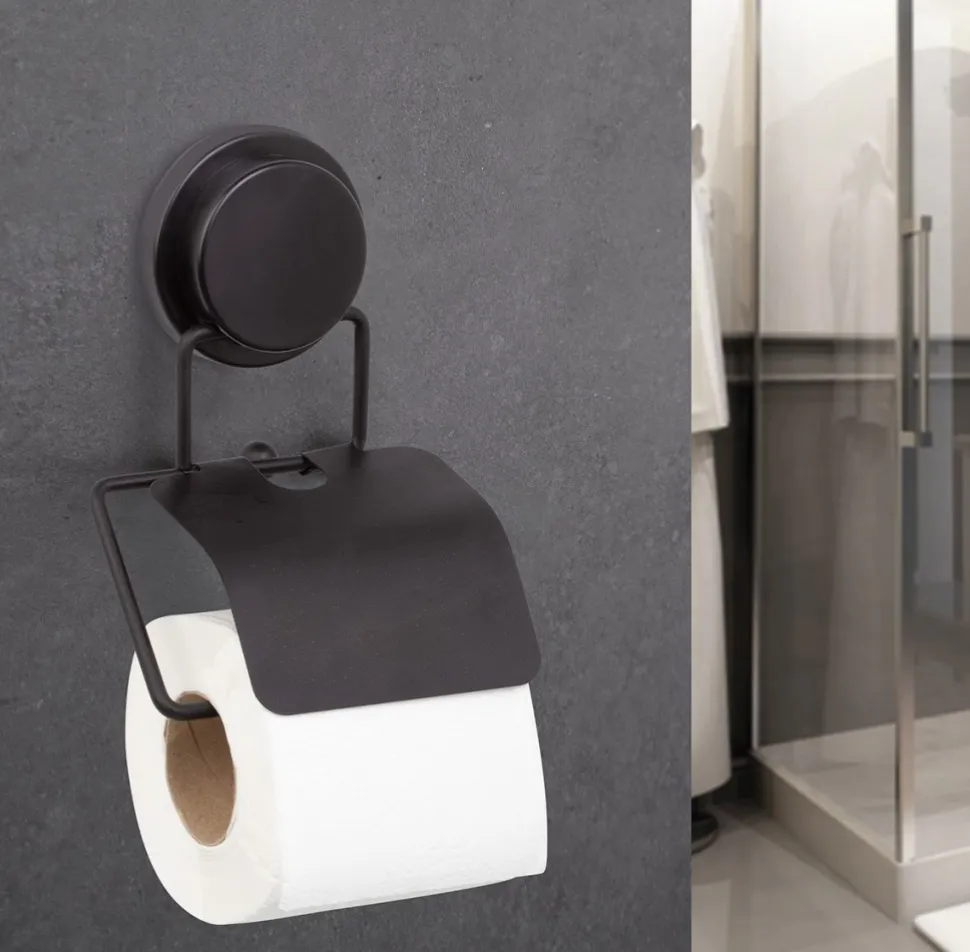 Uchwyt na papier toaletowy OKY LID BLACK