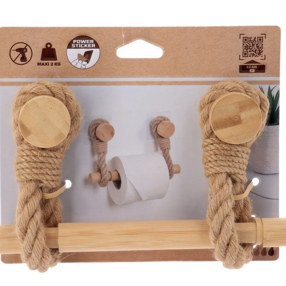 Uchwyt na papier toaletowy ROPE beż * TENDANCE Outlet