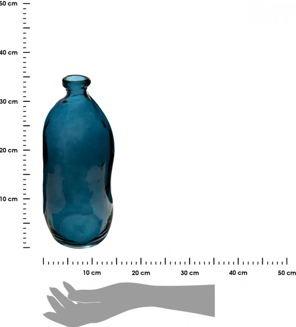 Wazon szklany Jeanne Blue z recyklingu
