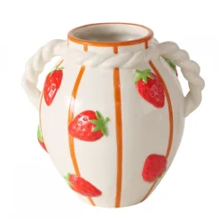 Wazon ceramiczny wzór w truskawki Fresas * Boltze Discount