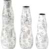 Wazon RITA 11x35 cm biało srebrny kwiaty * EUROFIRANY B.B. Choczyńscy Sp.J. New