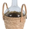 Wazon szklany w plecionej osłonie Boho * H&S Decoration