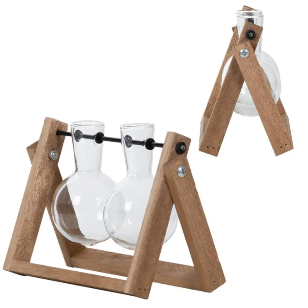 Wazony kolby w drewnianym stojaku * Esschert Design