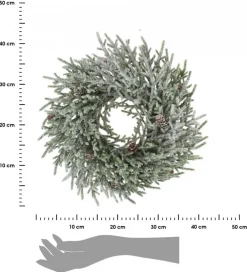 Wianek świąteczny ośnieżony 43 cm * H&S Decoration Clearance