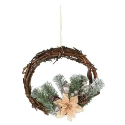 Wianek świąteczny rattanowy duży 30 cm * H&S Decoration Outlet