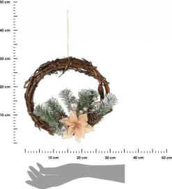 Wianek świąteczny rattanowy duży 30 cm * H&S Decoration Outlet