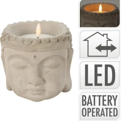 Świeca LED głowa Buddy 13,5xh13 cm * H&S Decoration Sale