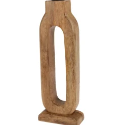 Świecznik z drewna mango beż 30 cm * H&S Decoration Hot