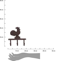 Wieszak ścienny żeliwny 3 haczyki Kogut 20,8 cm