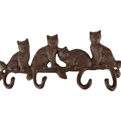 Wieszak żeliwny z kotami vintage 29cm