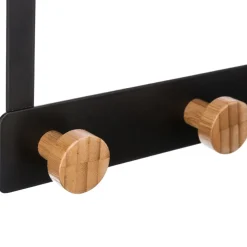Wieszak na drzwi Bamboo Black 5 haczyków