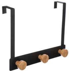 Wieszak na drzwi Bamboo Black 3 haczyki
