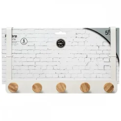 Wieszak na drzwi Bamboo White 5 haczyków
