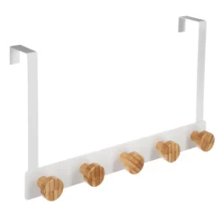 Wieszak na drzwi Bamboo White 5 haczyków