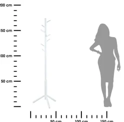 Wieszak na ubrania 7 haków 176 cm biały Bremen