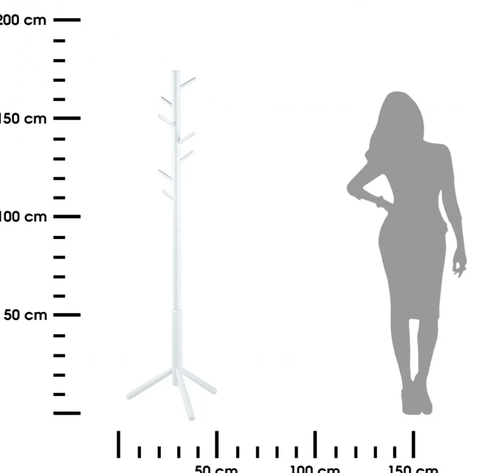 Wieszak na ubrania 7 haków 176 cm biały Bremen