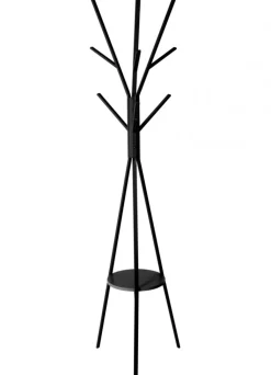 Wieszak na ubrania Tree z półką czarny