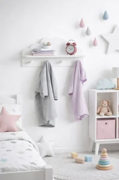Wieszak ścienny Cloud z półką biały * Atmosphera Discount