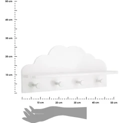 Wieszak ścienny Cloud z półką biały * Atmosphera Discount