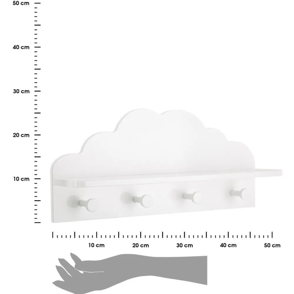 Wieszak ścienny Cloud z półką biały * Atmosphera Discount