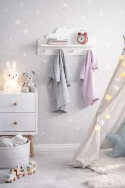 Wieszak ścienny Cloud z półką biały * Atmosphera Discount