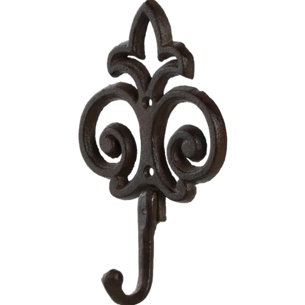Wieszak Żeliwny na 1 haczyk Ornament Lilia * Esschert Design Outlet