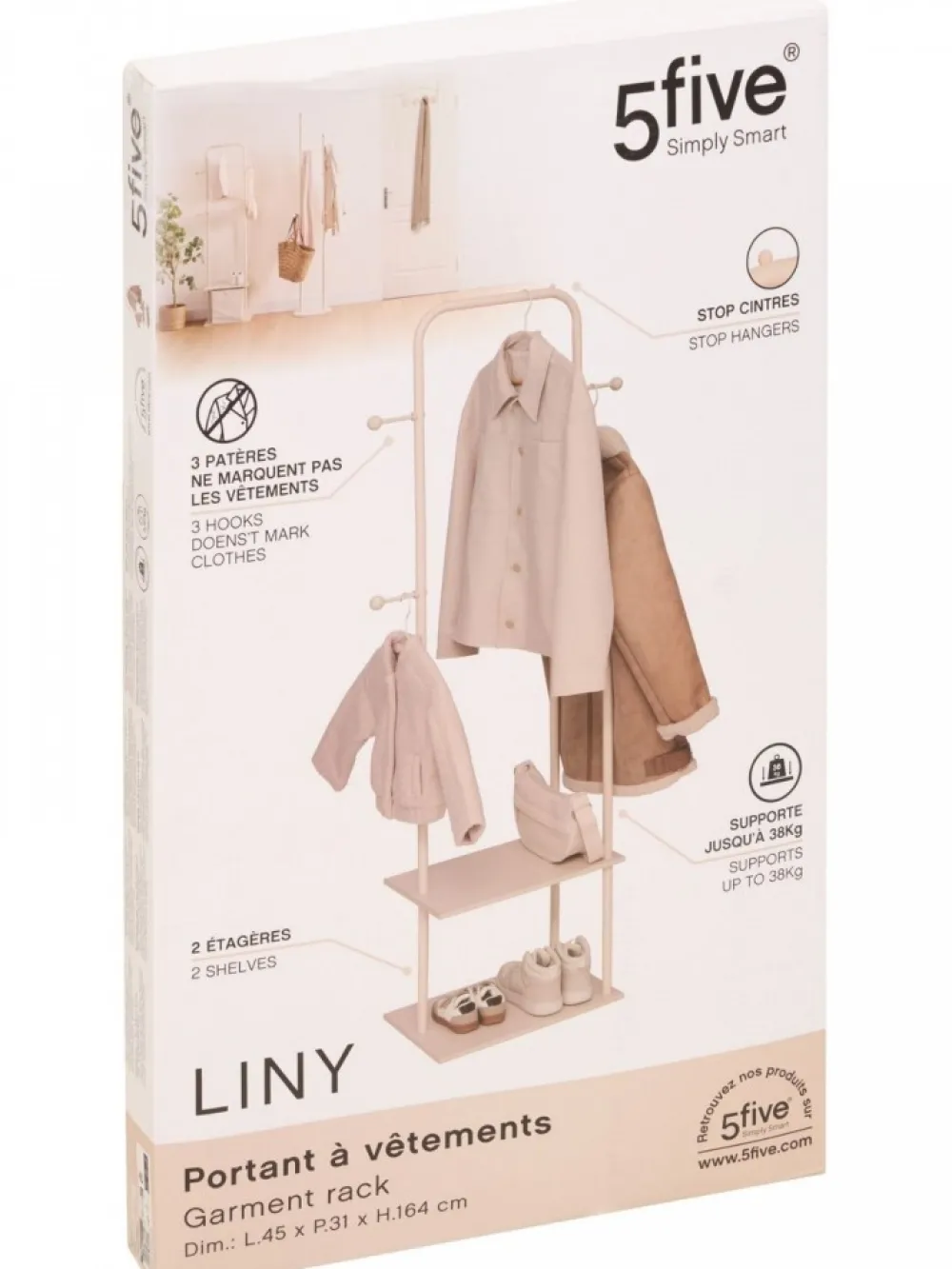 Wieszak na ubrania z półkami Liny * 5five Simply Smart Sale