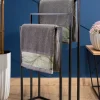Wieszak stojak na ręczniki czarny LOFT * HowHomely Sale