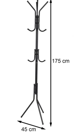 Wieszak stojący metalowy czarny 175 cm * H&S Decoration Outlet