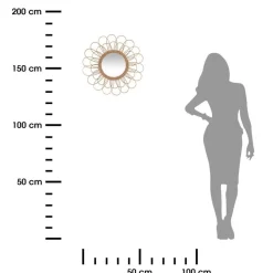 Wiklinowe lustro ścienne kwiat 56 cm