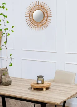 Wiklinowe lustro ścienne Słońce 58 cm